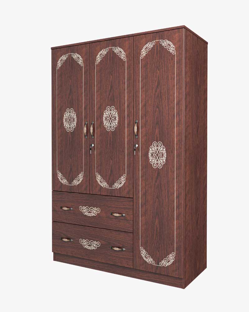  Cupboard (3 Door)-HCBH-108-2-10 with 2 drawers