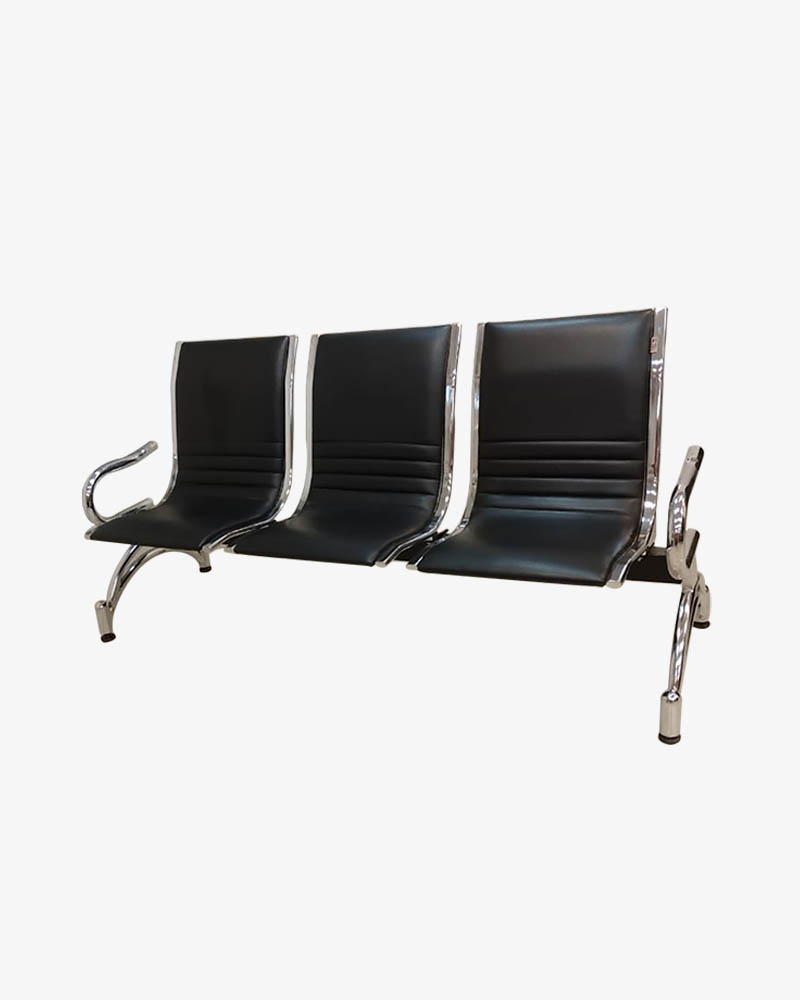 Waiting Chair 3 Seater-HCFW-204 (Black Rexine) Own
