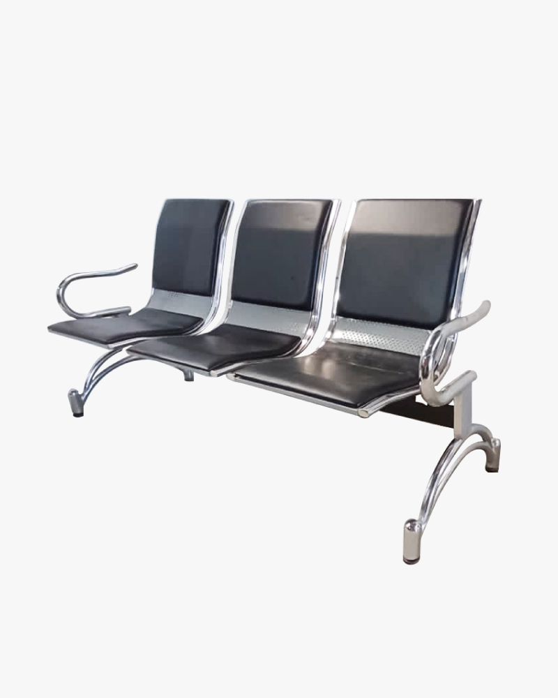 Waiting Chair 3 Seater-HCFW-205 (Border Chrome) Silver