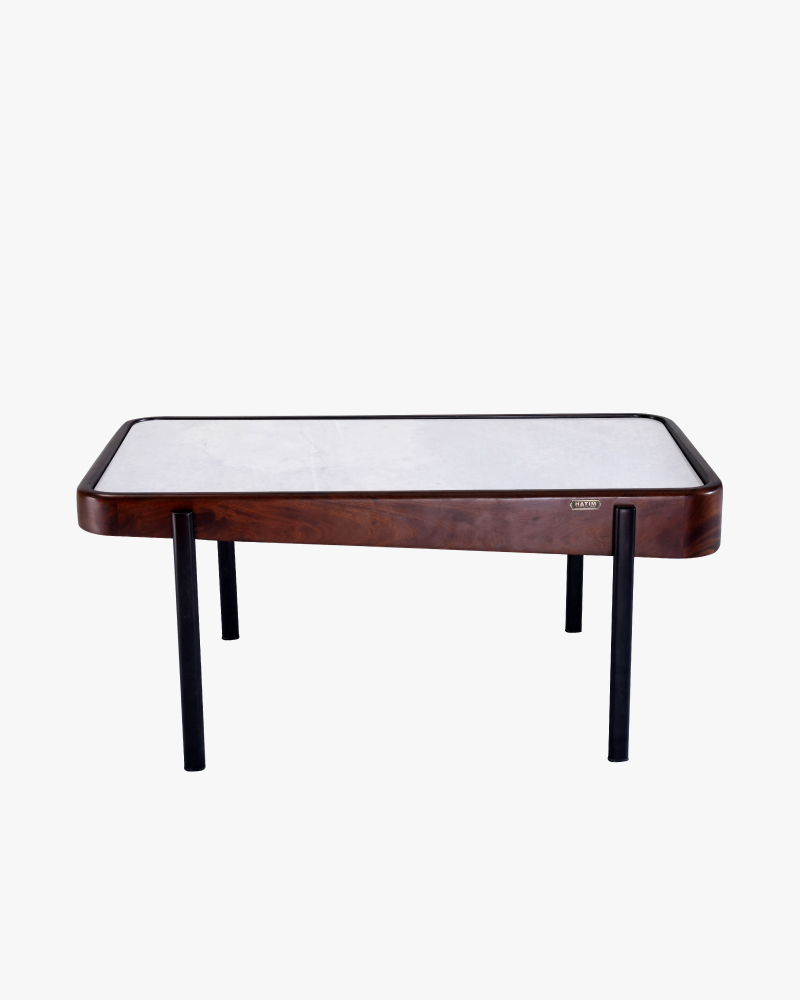 Wooden Center Table-HTCC-318-2-10 (MARBELTOP-IMPERIAL WHITE) (OUTER)