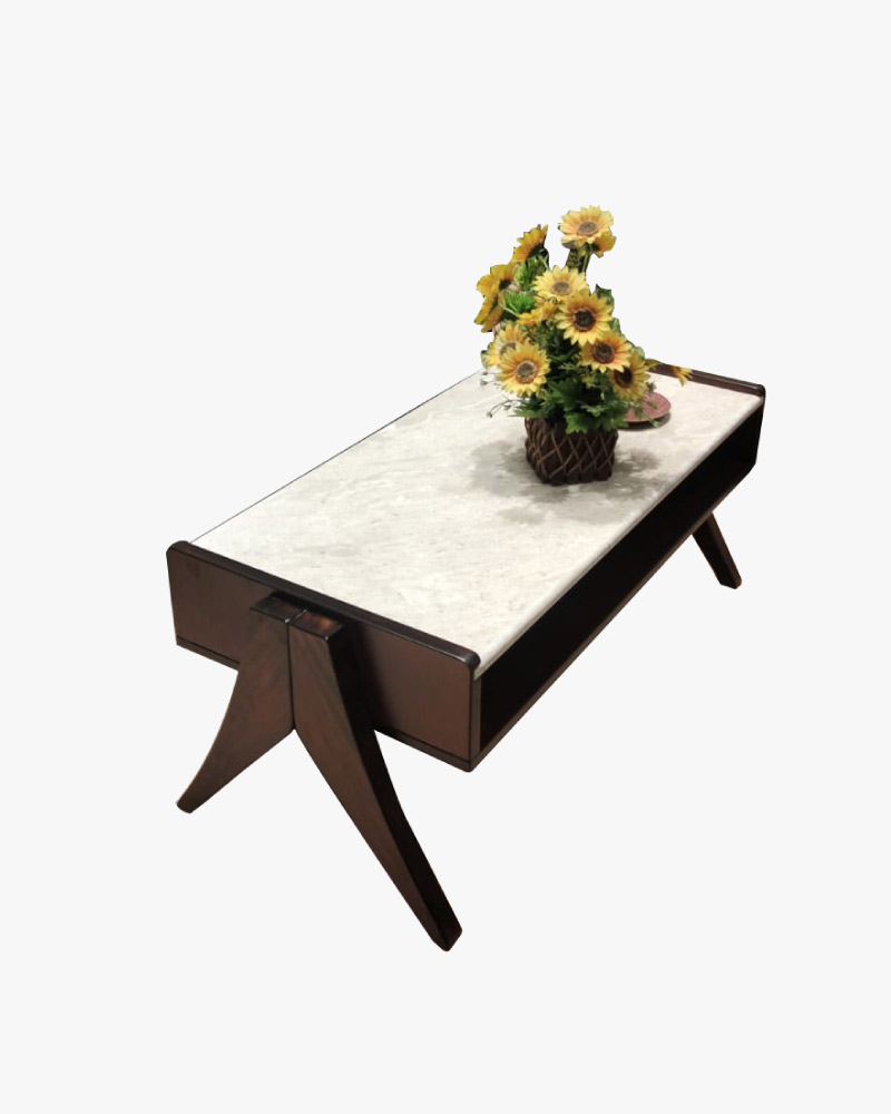 Wooden Center Table-HTCC-320-2-10(MARBEL TOP-CAFEE LATTE)
