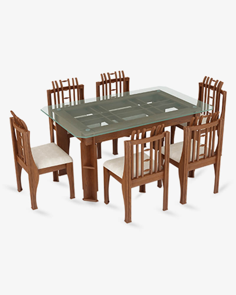 Wooden Dining Full Set-HTDH-306,HCFD-306 (1+6)