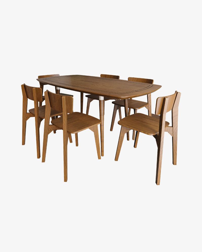 Wooden Dining Set-HTDH-310,HCFD-310 (1+6)