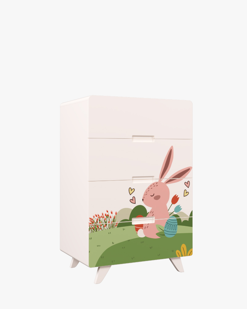 Wooden Kids -Chest Of Drawer-HKCDH-302 (Bunny Rabbit 4 Drawers)