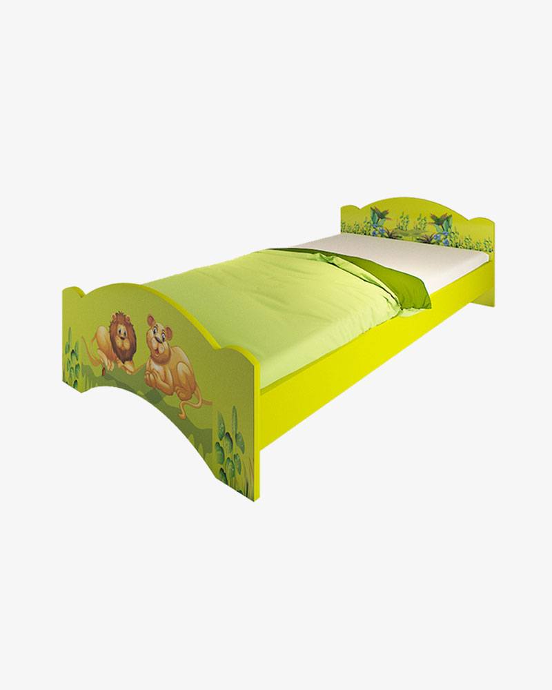 Wooden Kids Double Bed-HBKDH-302  (Lion in a Jungle)