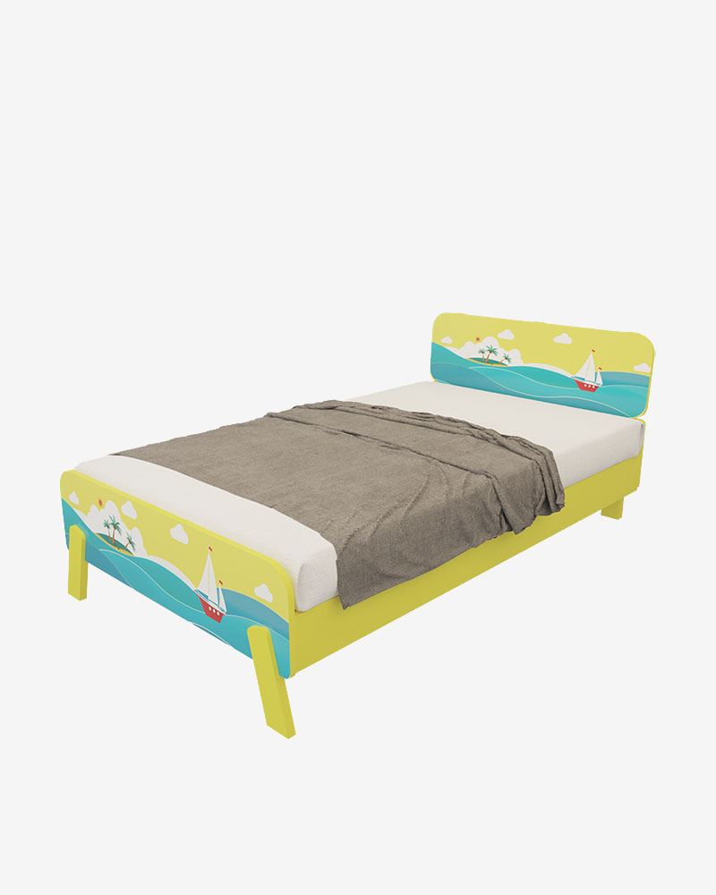 Wooden Kids Double Bed-HBKDH-302  (Sunny)