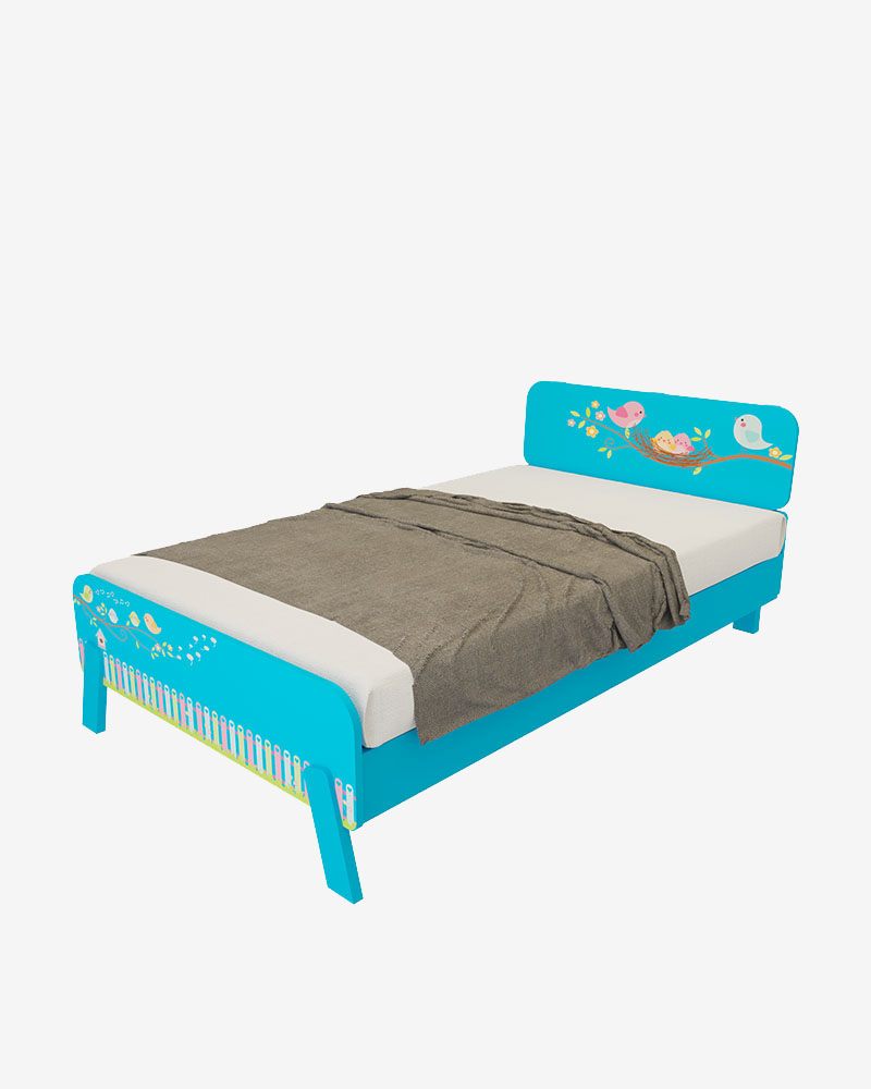 Wooden Kids Semi Double Bed-HBKSH-302 (Tweety Birds)