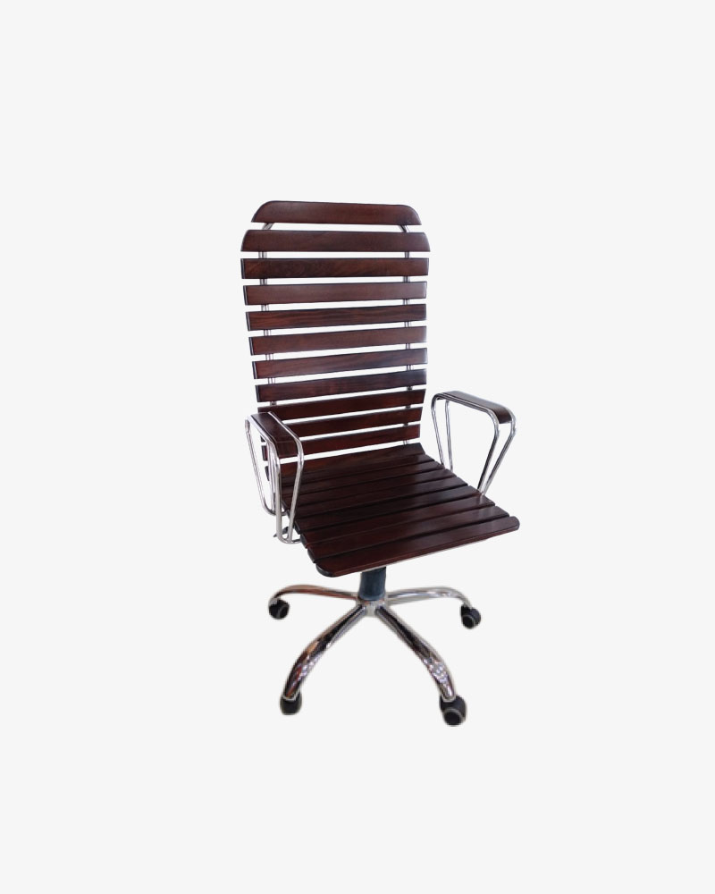Wooden Mid Back Swivel Chair-HCSM-305